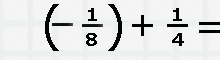 выражение на сложение   отрицательных   чисел (- 2/4) + (- 5/10) = 